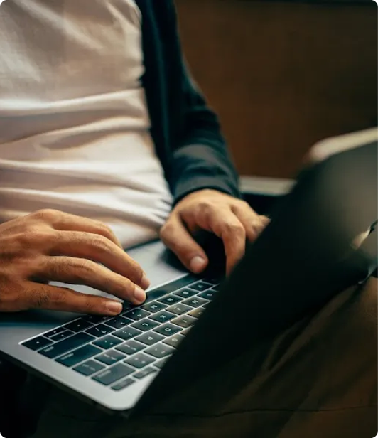 Man in computer
